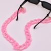 Chaîne de lunettes grosses mailles rose