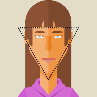 Femme au visage triangle inversé ou coeur